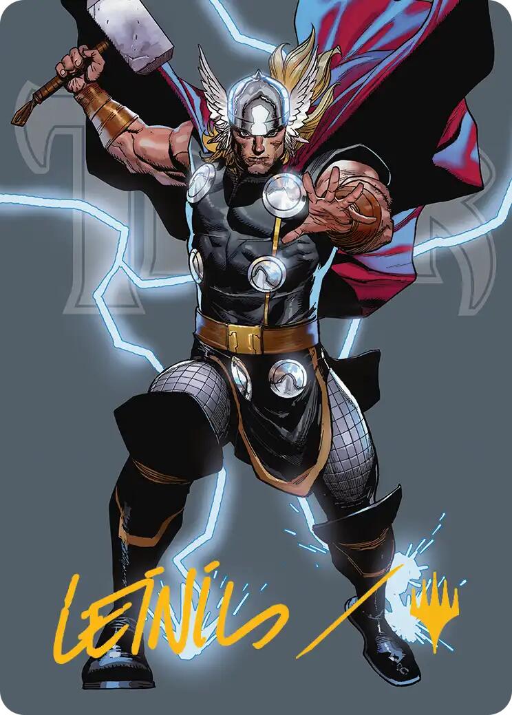 Thor, God of Thunder Art Card (Gold-Stamped Signature) [Marvel Super Heroes Art Series] | Deep Dive Games St. Marys