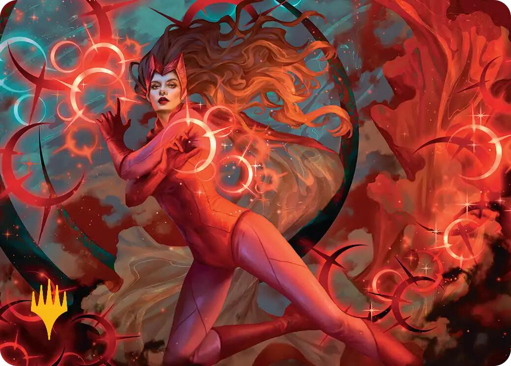 Scarlet Witch, Chaotic Avenger Art Card (Gold-Stamped Planeswalker Symbol) [Marvel Super Heroes Art Series] | Deep Dive Games St. Marys