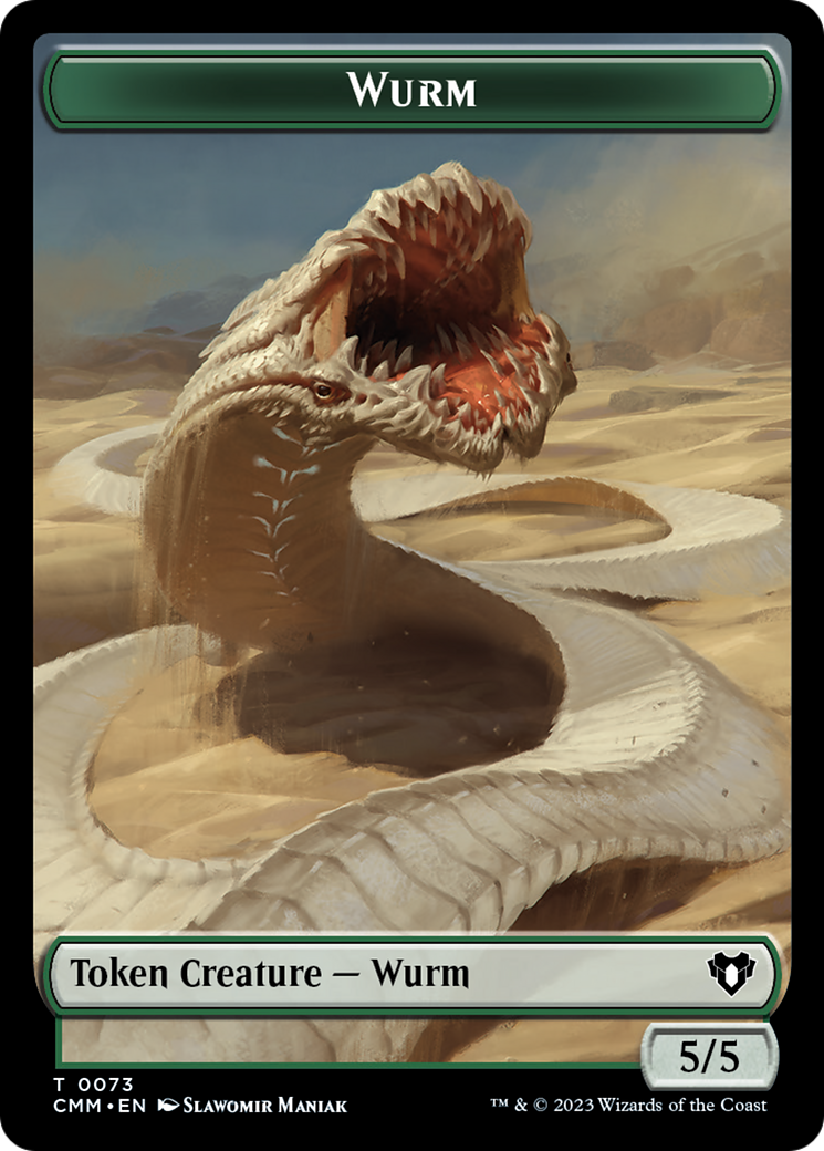 Wurm // Spider Double-Sided Token [Commander Masters Tokens] | Deep Dive Games St. Marys