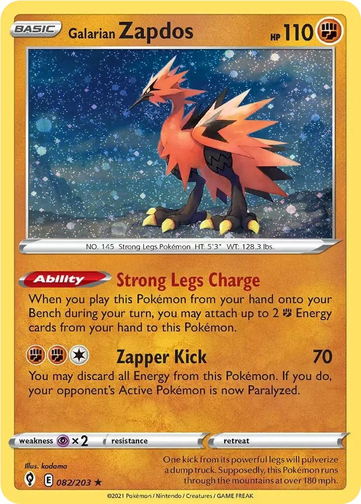 Galarian Zapdos (082/203) (Cosmos Holo) [Sword & Shield: Evolving Skies] | Deep Dive Games St. Marys