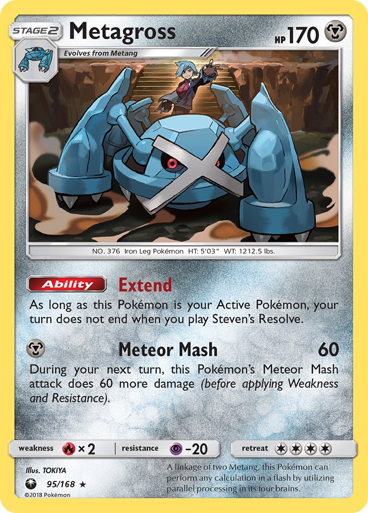Metagross (95/168) (Prerelease Kit Exclusive) (Theme Deck Exclusive) [Sun & Moon: Celestial Storm] | Deep Dive Games St. Marys