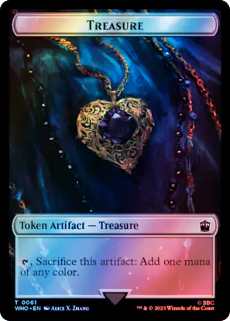 Warrior // Treasure (0061) Double-Sided Token (Surge Foil) [Doctor Who Tokens] | Deep Dive Games St. Marys