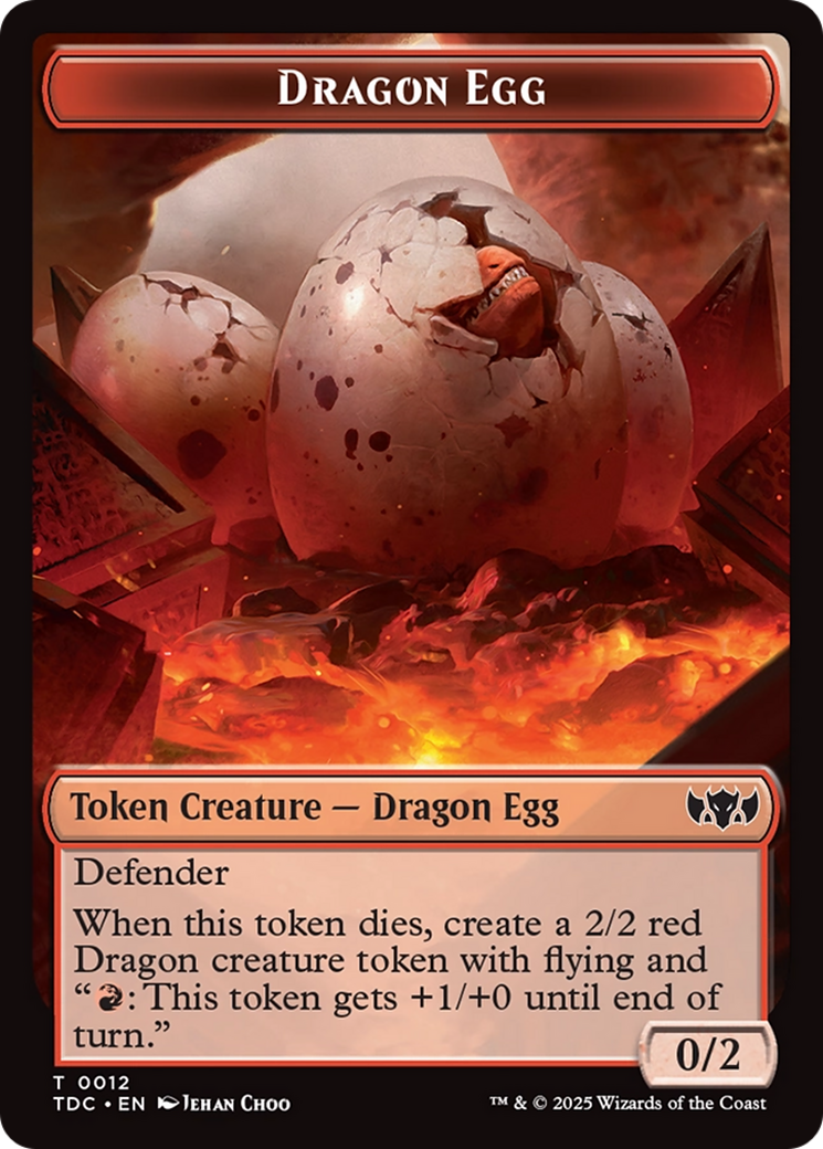 Dragon Egg // Dragon (0013) Double-Sided Token [Tarkir: Dragonstorm Commander Tokens] | Deep Dive Games St. Marys