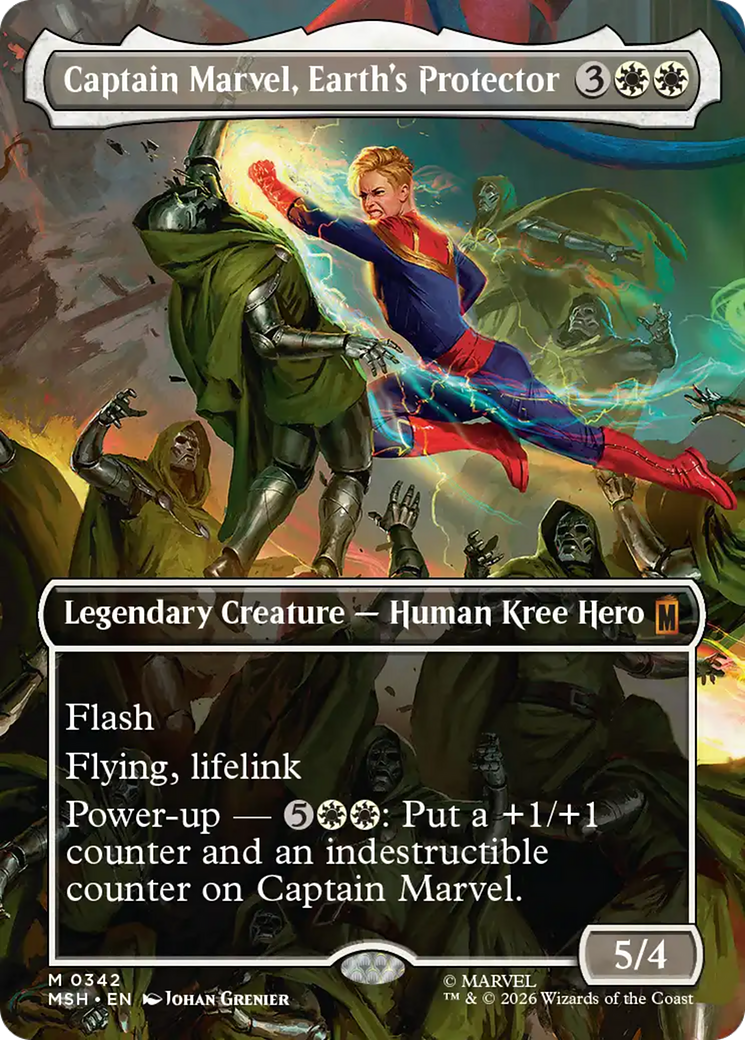 Captain Marvel, Earth's Protector (Borderless) (0342) [Marvel Super Heroes] | Deep Dive Games St. Marys