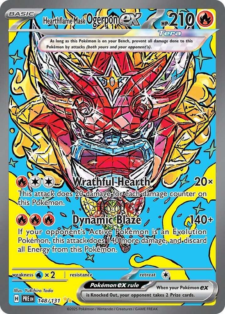 Hearthflame Mask Ogerpon ex (148/131) [Scarlet & Violet: Prismatic Evolutions] | Deep Dive Games St. Marys