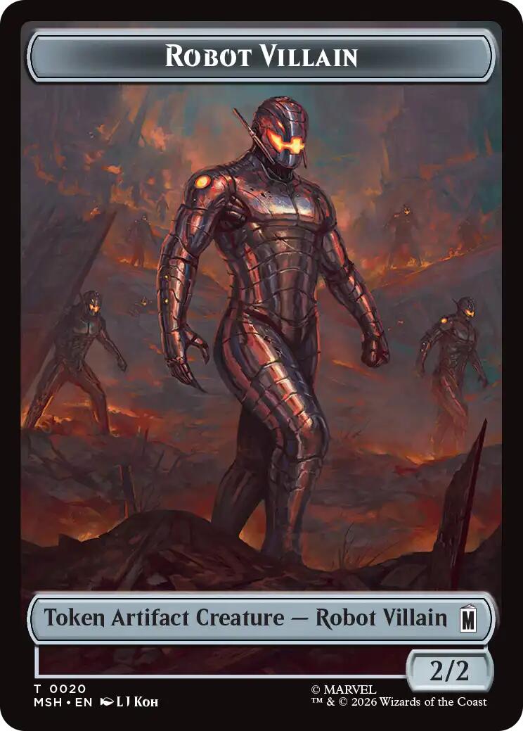 Villain // Robot Villain Double-Sided Token (009//020) [Marvel Super Heroes Tokens] | Deep Dive Games St. Marys