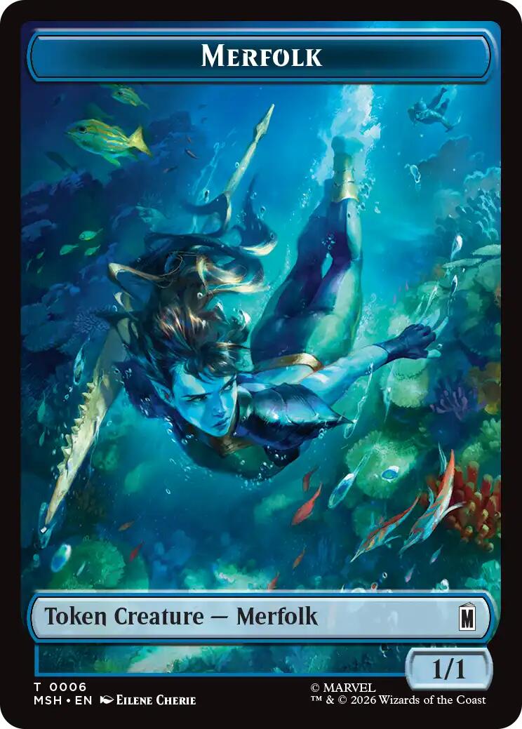 Merfolk // Doombot Double-Sided Token [Marvel Super Heroes Tokens] | Deep Dive Games St. Marys