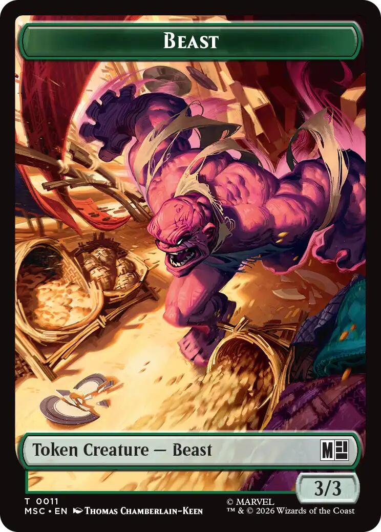 Beast // Vibranium Double-Sided Token [Marvel Super Heroes Commander Tokens] | Deep Dive Games St. Marys