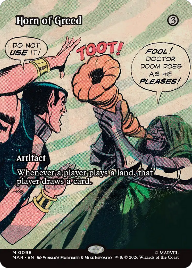 Horn of Greed (Borderless) [Marvel Universe: Eternal-Legal] | Deep Dive Games St. Marys