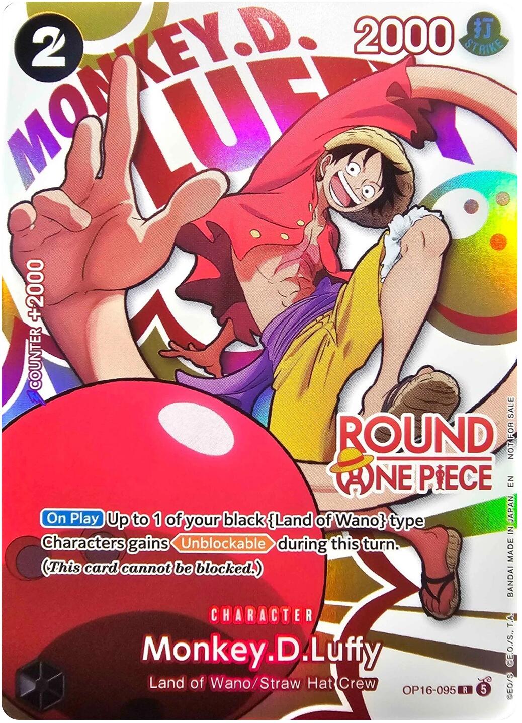 Monkey.D.Luffy (Round 1 Promo) [One Piece Promotion Cards] | Deep Dive Games St. Marys