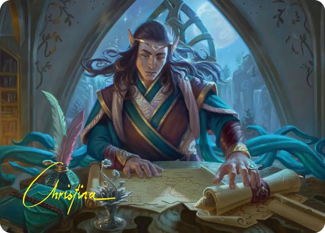 Elrond, Moon-Reader Art Card (Gold-Stamped Signature) [The Hobbit Art Series] | Deep Dive Games St. Marys