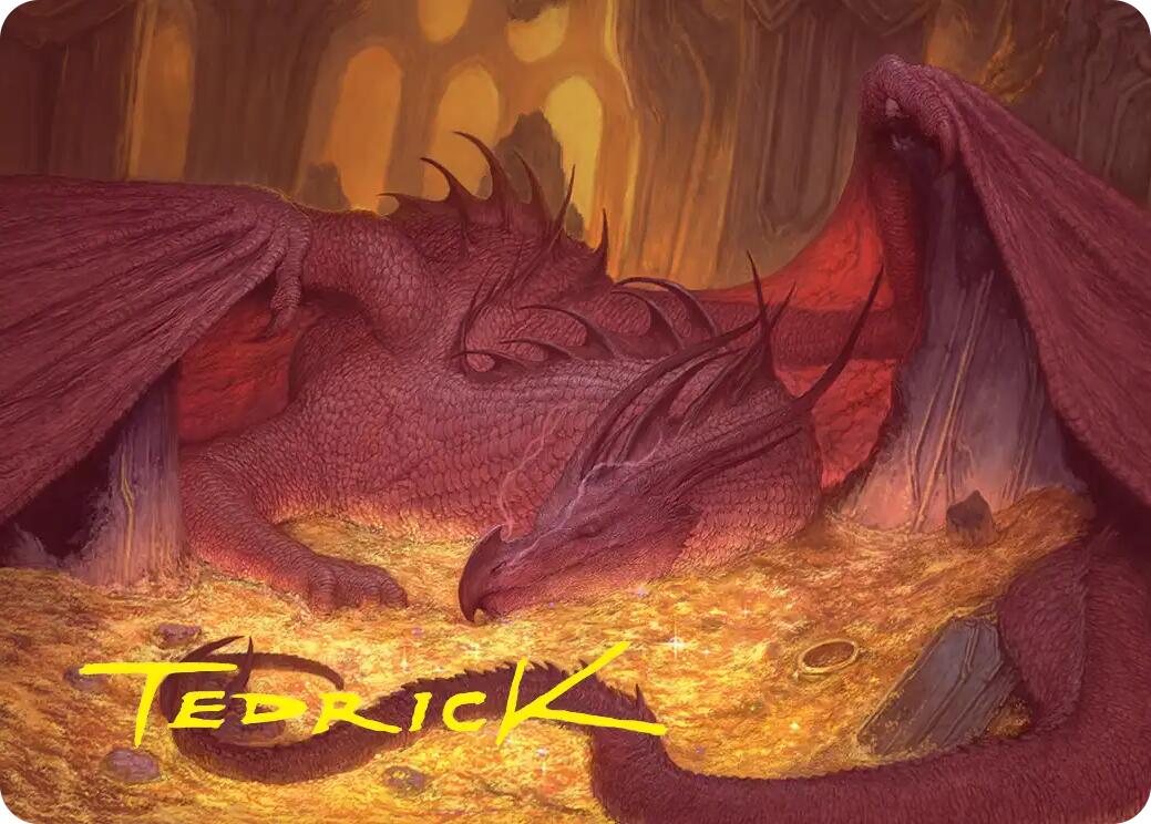 Smaug the Magnificent Art Card (Gold-Stamped Signature) [The Hobbit Art Series] | Deep Dive Games St. Marys
