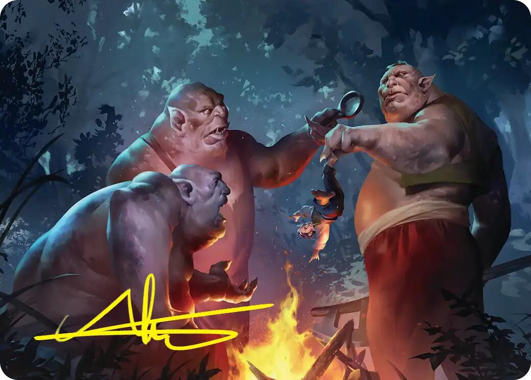 Tom, Bert, and William Art Card (Gold-Stamped Signature) [The Hobbit Art Series] | Deep Dive Games St. Marys