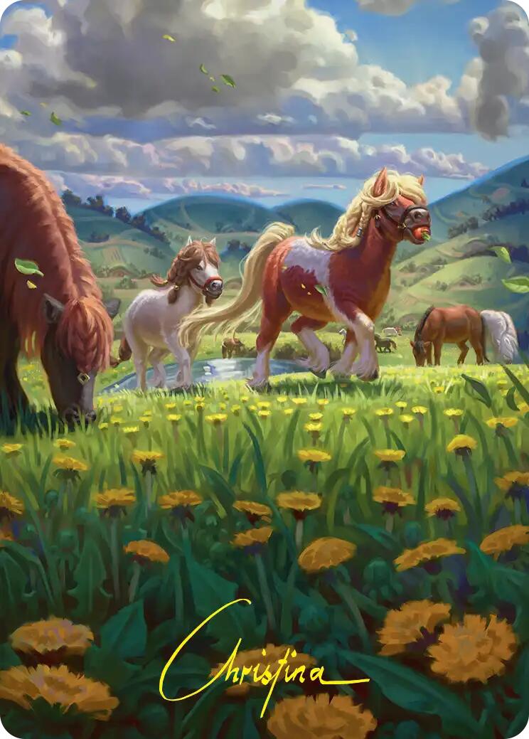 Troop of Ponies Art Card (Gold-Stamped Signature) [The Hobbit Art Series] | Deep Dive Games St. Marys
