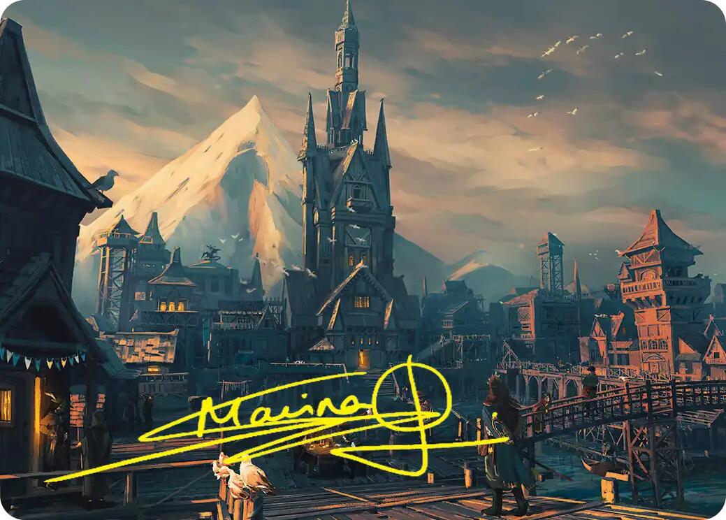 Lake-town Art Card (Gold-Stamped Signature) [The Hobbit Art Series] | Deep Dive Games St. Marys