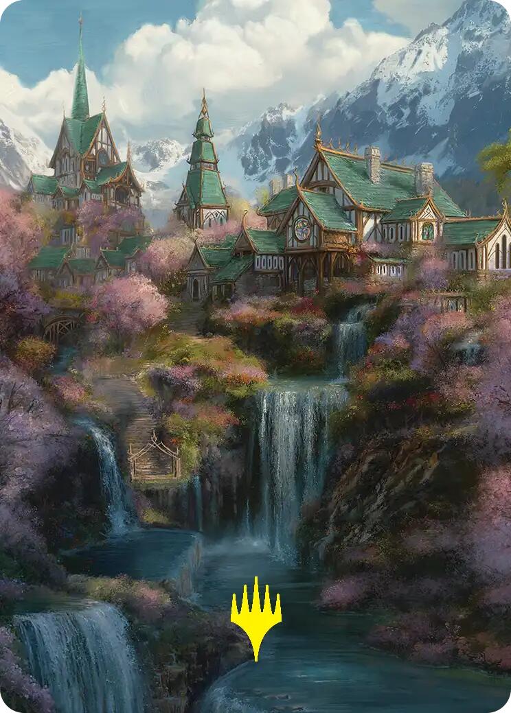 Rivendell Art Card (Gold-Stamped) [The Hobbit Art Series] | Deep Dive Games St. Marys