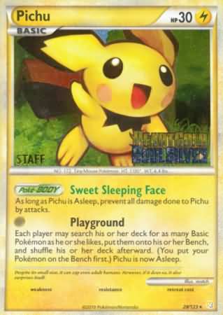 Pichu (28/123) (Staff Prerelease Promo) [Nintendo: Black Star Promos] | Deep Dive Games St. Marys