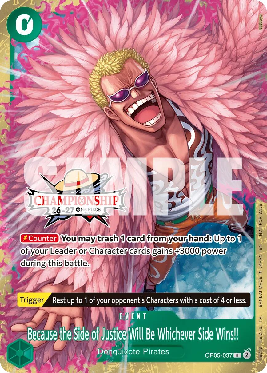 Because the Side of Justice Will Be Whichever Side Wins!! (CS 26-27 Celebration Pack) [One Piece Promotion Cards] | Deep Dive Games St. Marys