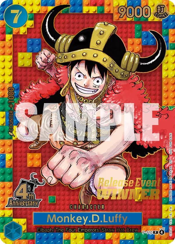Monkey.D.Luffy (4th Anniversary) (Winner) [One Piece Promotion Cards] | Deep Dive Games St. Marys