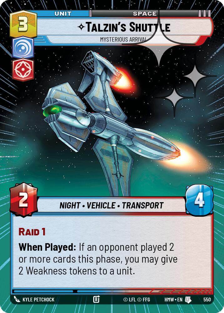Talzin's Shuttle - Mysterious Arrival (550) (Hyperspace Foil) (550) [Homeworlds] | Deep Dive Games St. Marys
