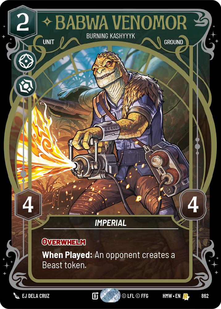 Babwa Venomor - Burning Kashyyyk (862) (Prestige Foil) (862) [Homeworlds] | Deep Dive Games St. Marys