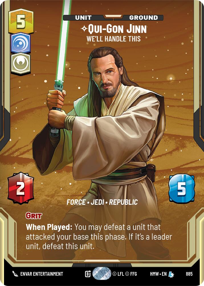Qui-Gon Jinn - We'll Handle This (885) (Prestige Foil) (885) [Homeworlds] | Deep Dive Games St. Marys