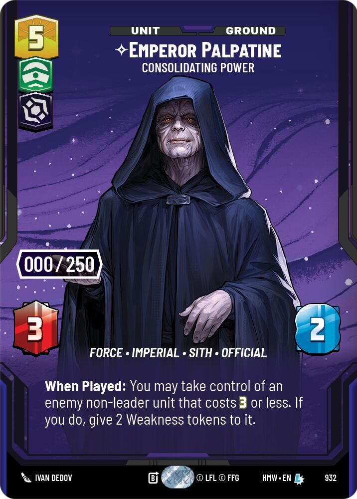 Emperor Palpatine - Consolidating Power (932) (Serialized) (932) [Homeworlds] | Deep Dive Games St. Marys