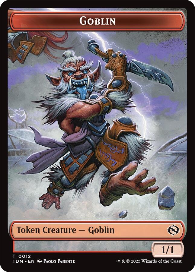 Dog // Goblin Double-Sided Token [Tarkir: Dragonstorm Commander Tokens] | Deep Dive Games St. Marys