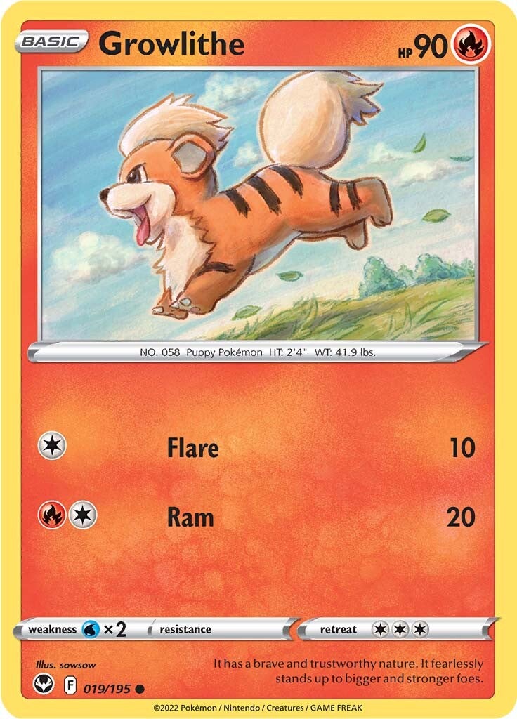 Growlithe (019/195) [Sword & Shield: Silver Tempest] | Deep Dive Games St. Marys