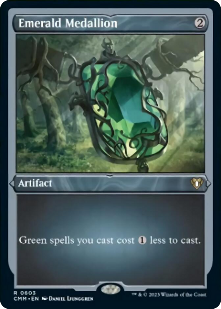 Emerald Medallion (Foil Etched) [Commander Masters] | Deep Dive Games St. Marys
