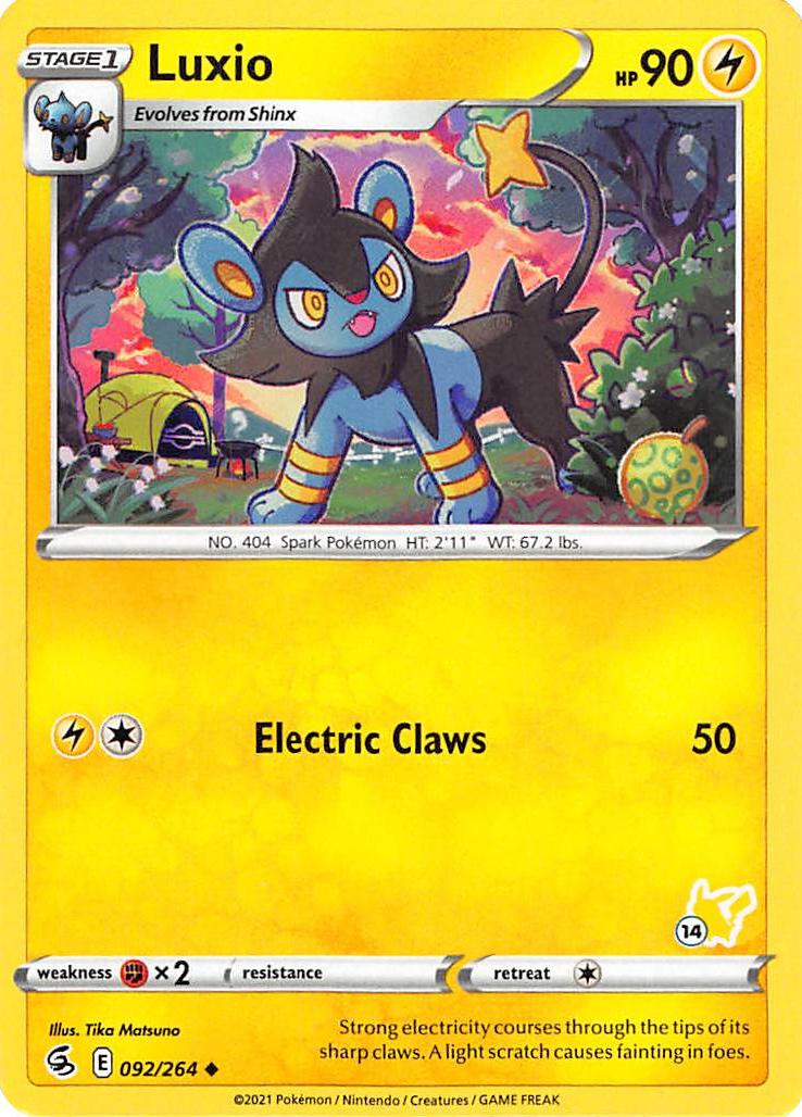 Luxio (092/264) (Pikachu Stamp #14) [Battle Academy 2022] | Deep Dive Games St. Marys
