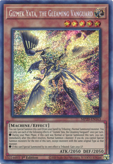 Gizmek Yata, the Gleaming Vanguard [MP20-EN163] Prismatic Secret Rare | Deep Dive Games St. Marys