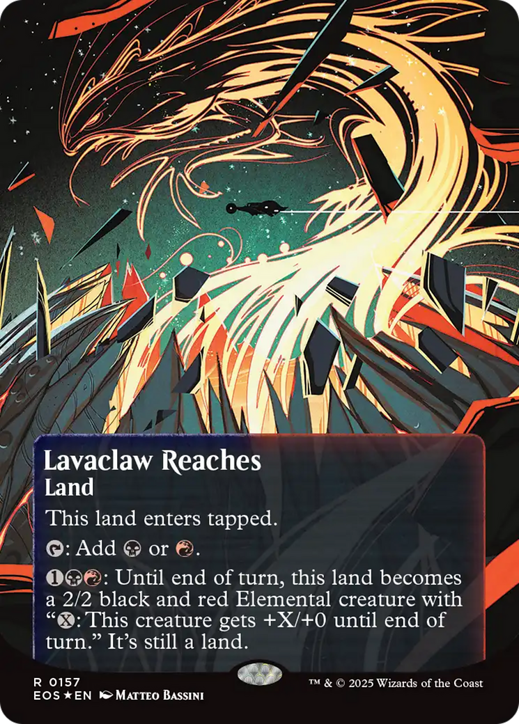 Lavaclaw Reaches (0157) (Borderless) (Galaxy Foil) [Edge of Eternities: Stellar Sights] | Deep Dive Games St. Marys