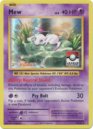 Mew (53/108) (League Promo 3rd Place) [XY: Evolutions] | Deep Dive Games St. Marys