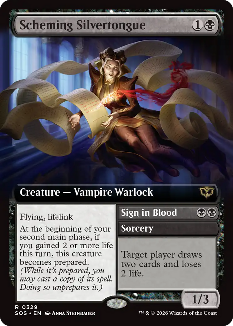 Scheming Silvertongue (Extended Art) [Secrets of Strixhaven] | Deep Dive Games St. Marys