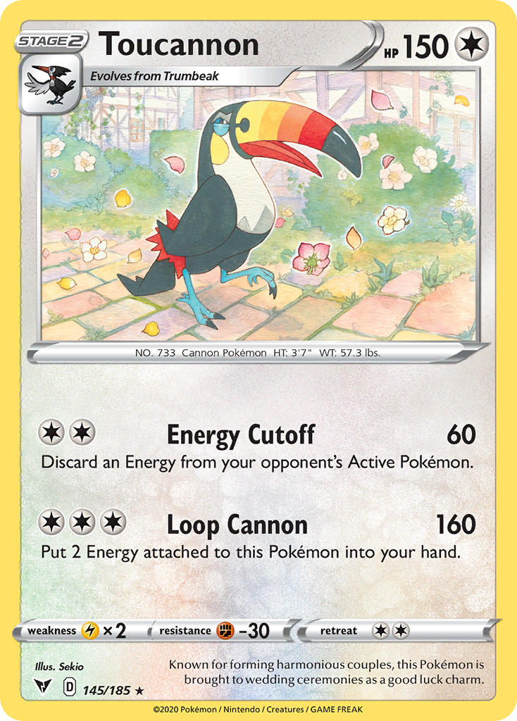 Toucannon (145/185) [Sword & Shield: Vivid Voltage] | Deep Dive Games St. Marys