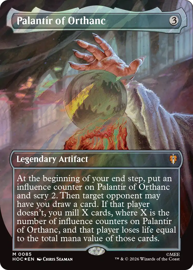 Palantir of Orthanc (Borderless) (Surge Foil) [The Hobbit: Eternal-Legal] | Deep Dive Games St. Marys