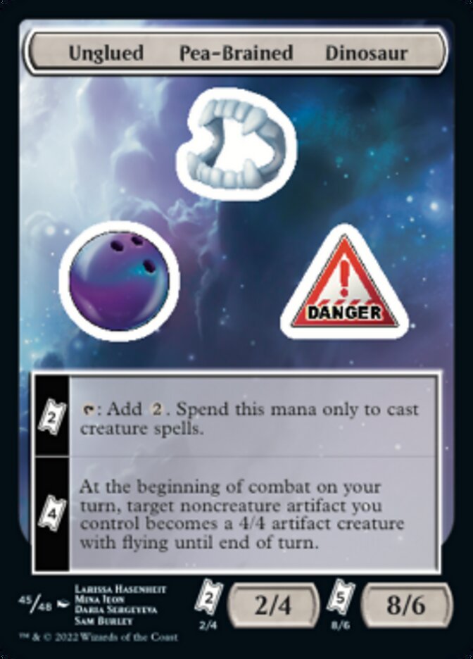 Unglued Pea-Brained Dinosaur [Unfinity Stickers] | Deep Dive Games St. Marys