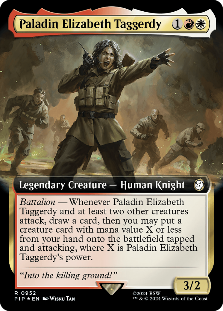 Paladin Elizabeth Taggerdy (Extended Art) (Surge Foil) [Fallout] | Deep Dive Games St. Marys