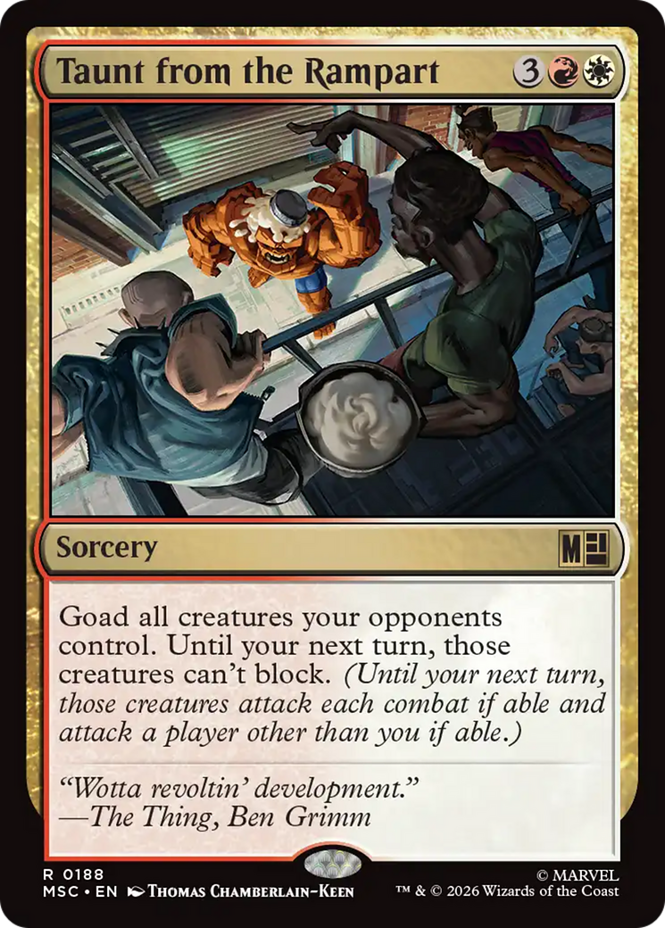 Taunt from the Rampart (Surge Foil) [Marvel Super Heroes Commander] | Deep Dive Games St. Marys