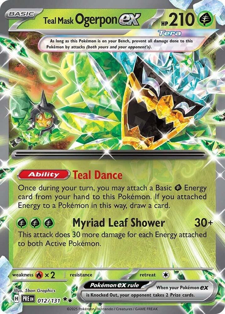 Teal Mask Ogerpon ex (012/131) [Scarlet & Violet: Prismatic Evolutions] | Deep Dive Games St. Marys