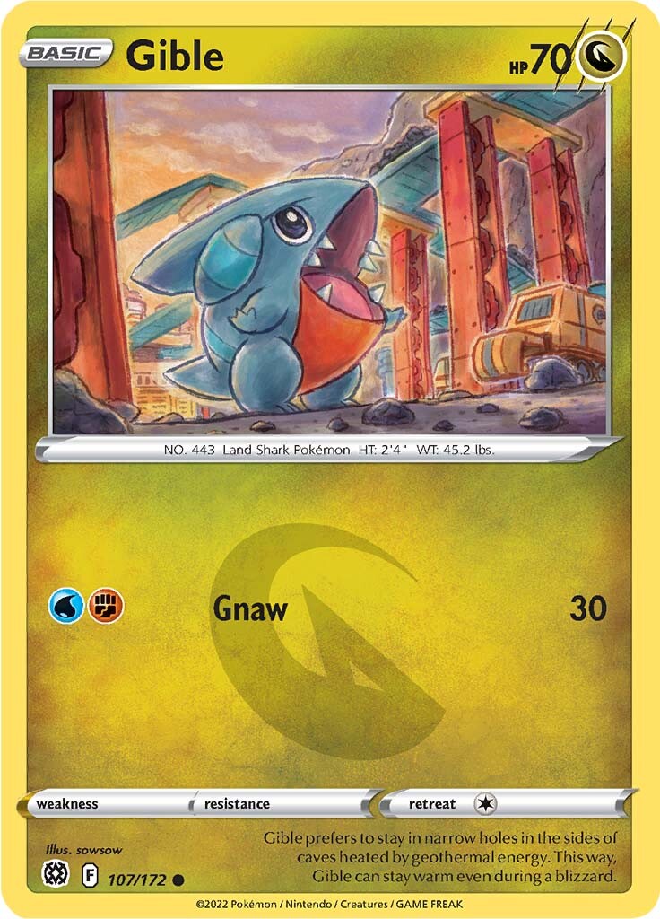 Gible (107/172) [Sword & Shield: Brilliant Stars] | Deep Dive Games St. Marys