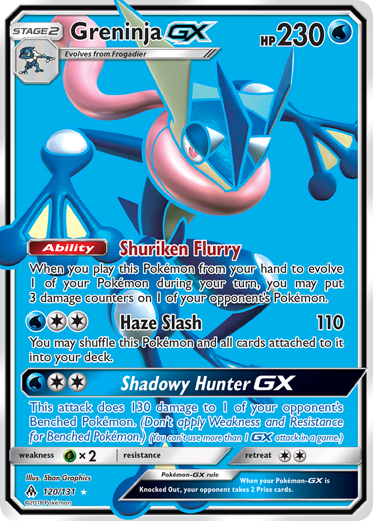 Greninja GX (120/131) [Sun & Moon: Forbidden Light] | Deep Dive Games St. Marys