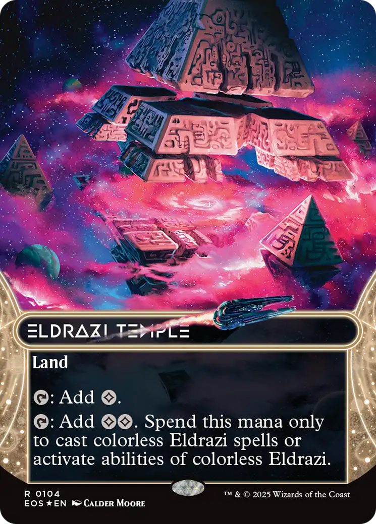 Eldrazi Temple (0104) (Borderless) (Galaxy Foil) [Edge of Eternities: Stellar Sights] | Deep Dive Games St. Marys