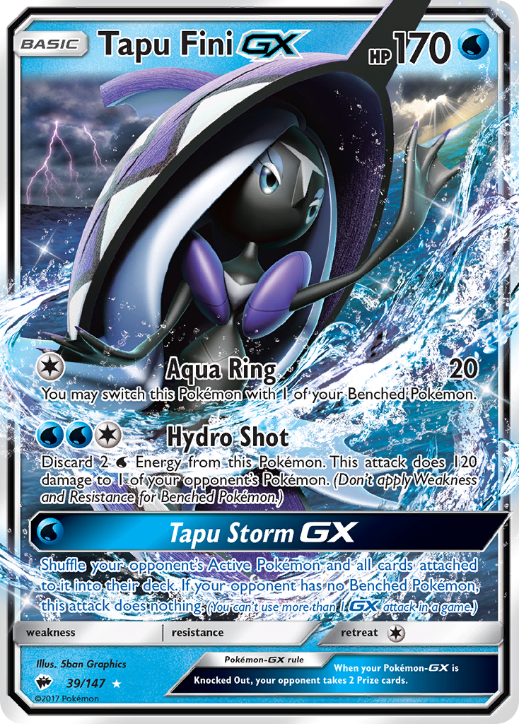 Tapu Fini GX (39/147) [Sun & Moon: Burning Shadows] | Deep Dive Games St. Marys