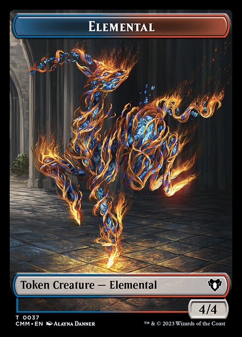 Treasure // Elemental (0037) Double-Sided Token [Commander Masters Tokens] | Deep Dive Games St. Marys