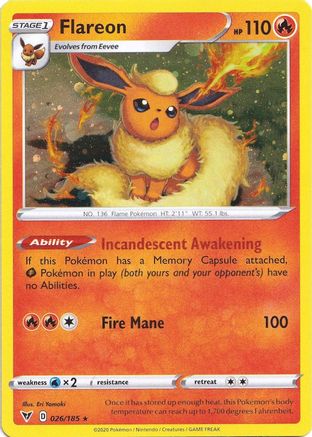 Flareon (026/185) (Cosmos Holo) [Sword & Shield: Vivid Voltage] | Deep Dive Games St. Marys