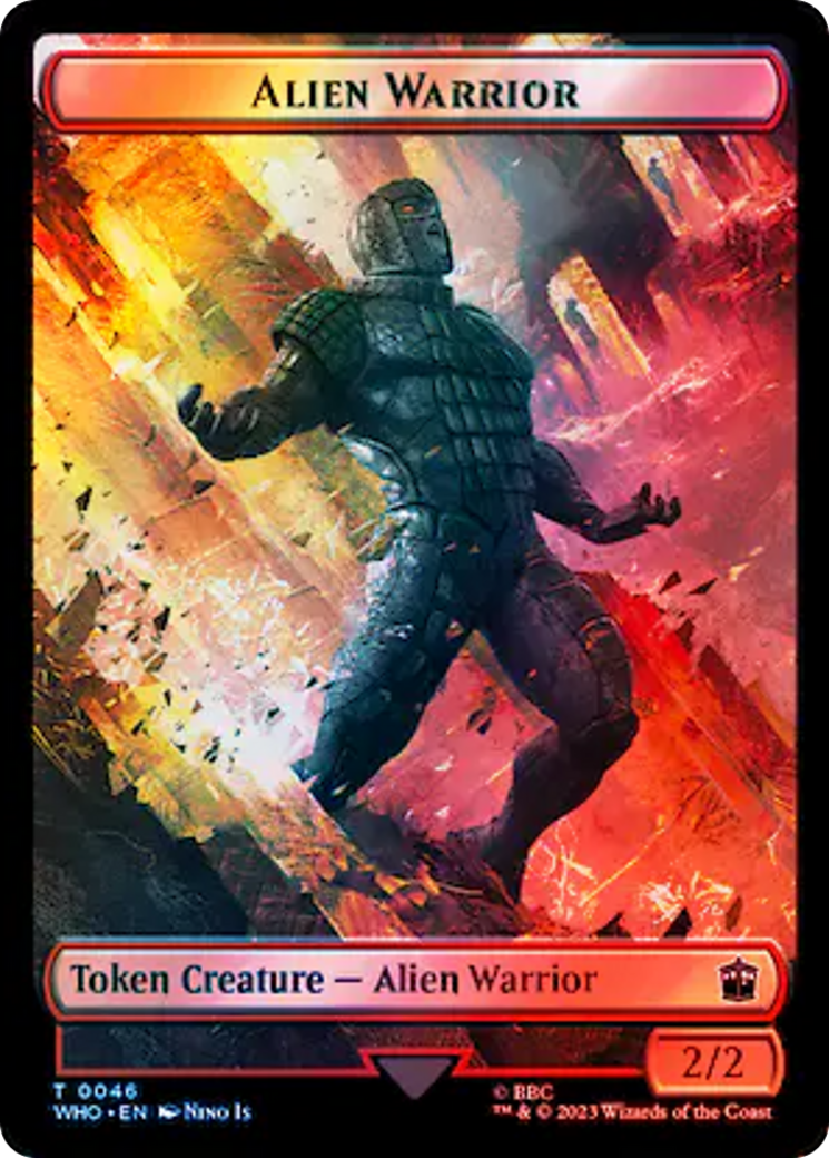 Alien // Alien Warrior Double-Sided Token (Surge Foil) [Doctor Who Tokens] | Deep Dive Games St. Marys