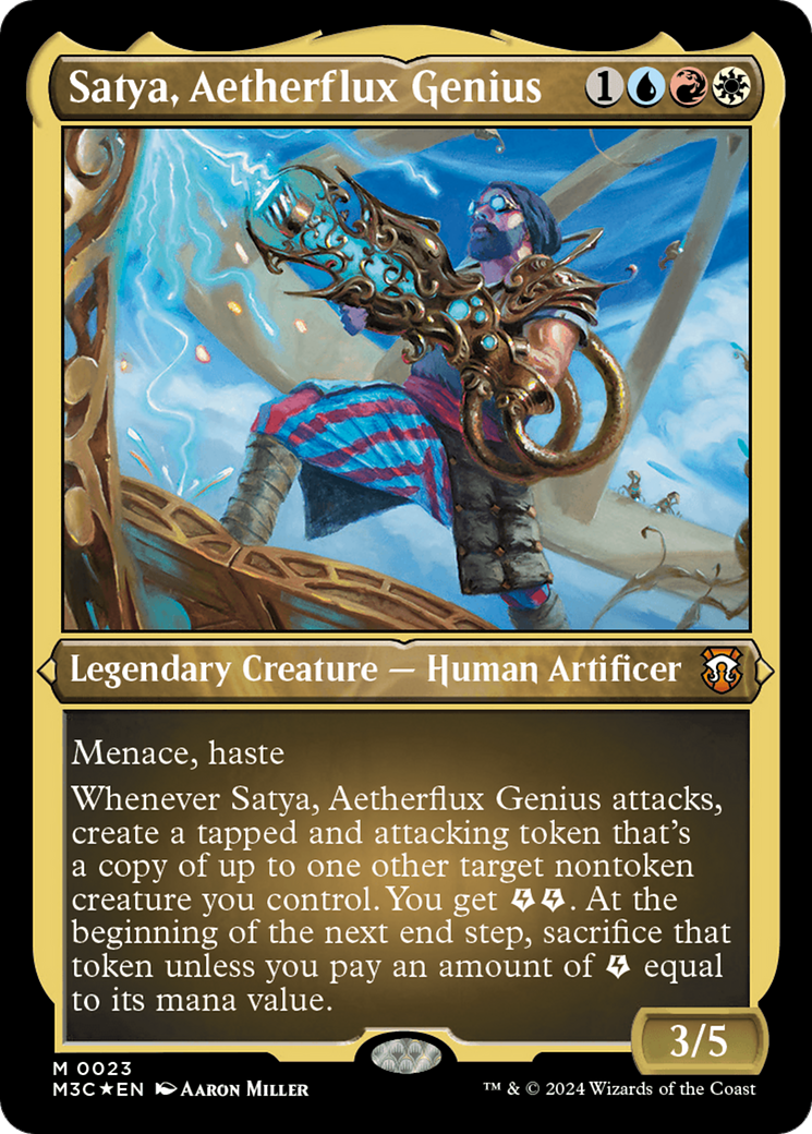 Satya, Aetherflux Genius (Foil Etched) [Modern Horizons 3 Commander] | Deep Dive Games St. Marys