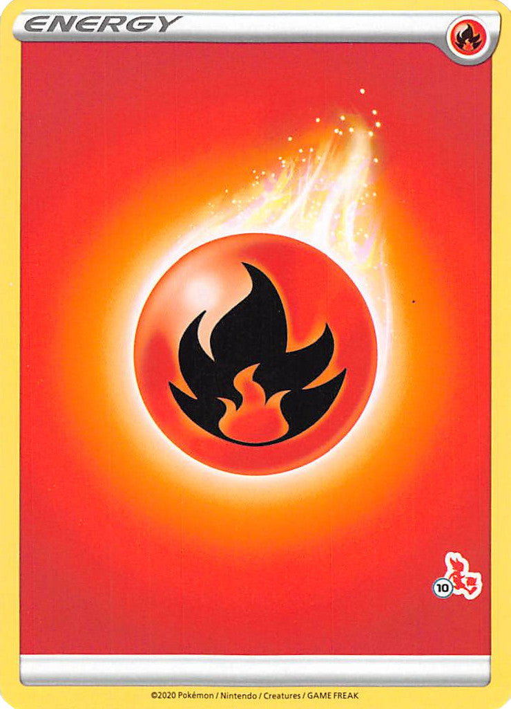 Fire Energy (Cinderace Stamp #10) [Battle Academy 2022] | Deep Dive Games St. Marys